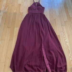 Azazie bridesmaid or wedding guest dress burgundy merlot color